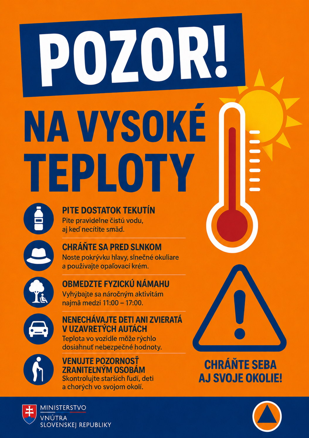 pozor na vysoké teploty